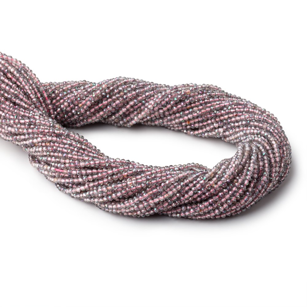2mm Mystic Pink Topaz micro faceted rondelle beads 13 inch 180 pieces (ONLINE ORDER ONLY)