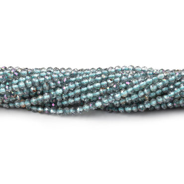 2mm Mystic Teal Topaz micro faceted rondelle beads 13 inch 180 pieces (ONLINE ORDER ONLY)