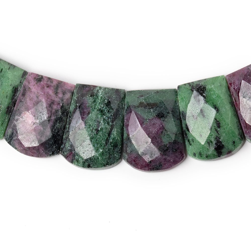 15x8.5-20x13mm Ruby in Zoisite Faceted Fancy Shape Collar 33 beads (ONLINE ORDER ONLY)