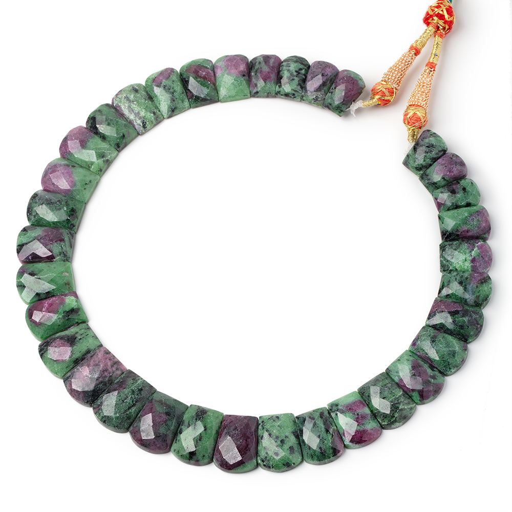 15x8.5-20x13mm Ruby in Zoisite Faceted Fancy Shape Collar 33 beads (ONLINE ORDER ONLY)