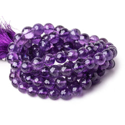 9-11.5mm Amethyst faceted round beads 16 inch 40 pieces (ONLINE ORDER ONLY)