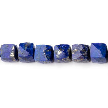 6x6mm Lapis Lazuli faceted cubes 8 inch 33 beads AA (ONLINE ORDER ONLY)