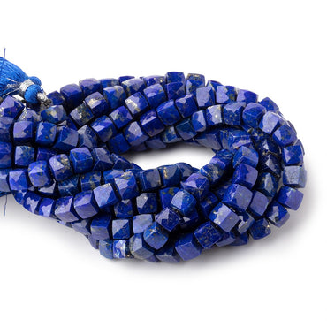 6x6mm Lapis Lazuli faceted cubes 8 inch 33 beads AA (ONLINE ORDER ONLY)