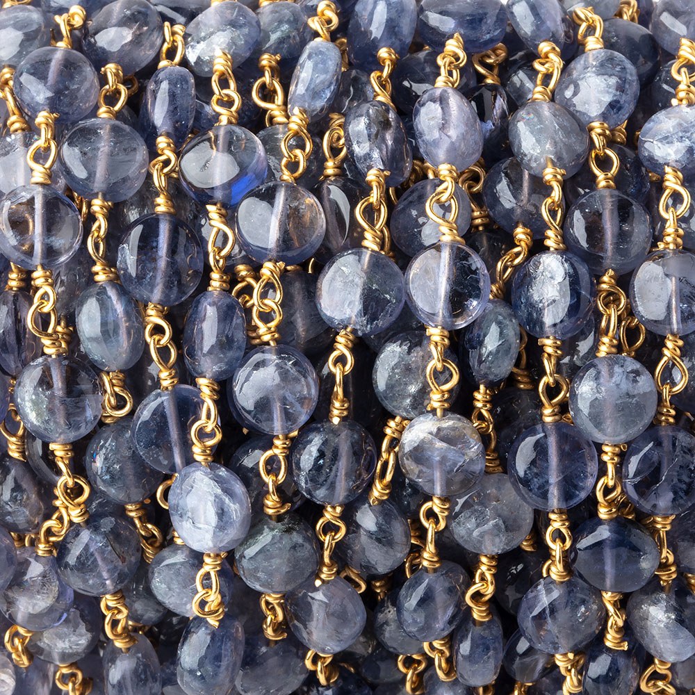 7mm Iolite plain coin Vermeil Chain by the foot (ONLINE ORDER ONLY)