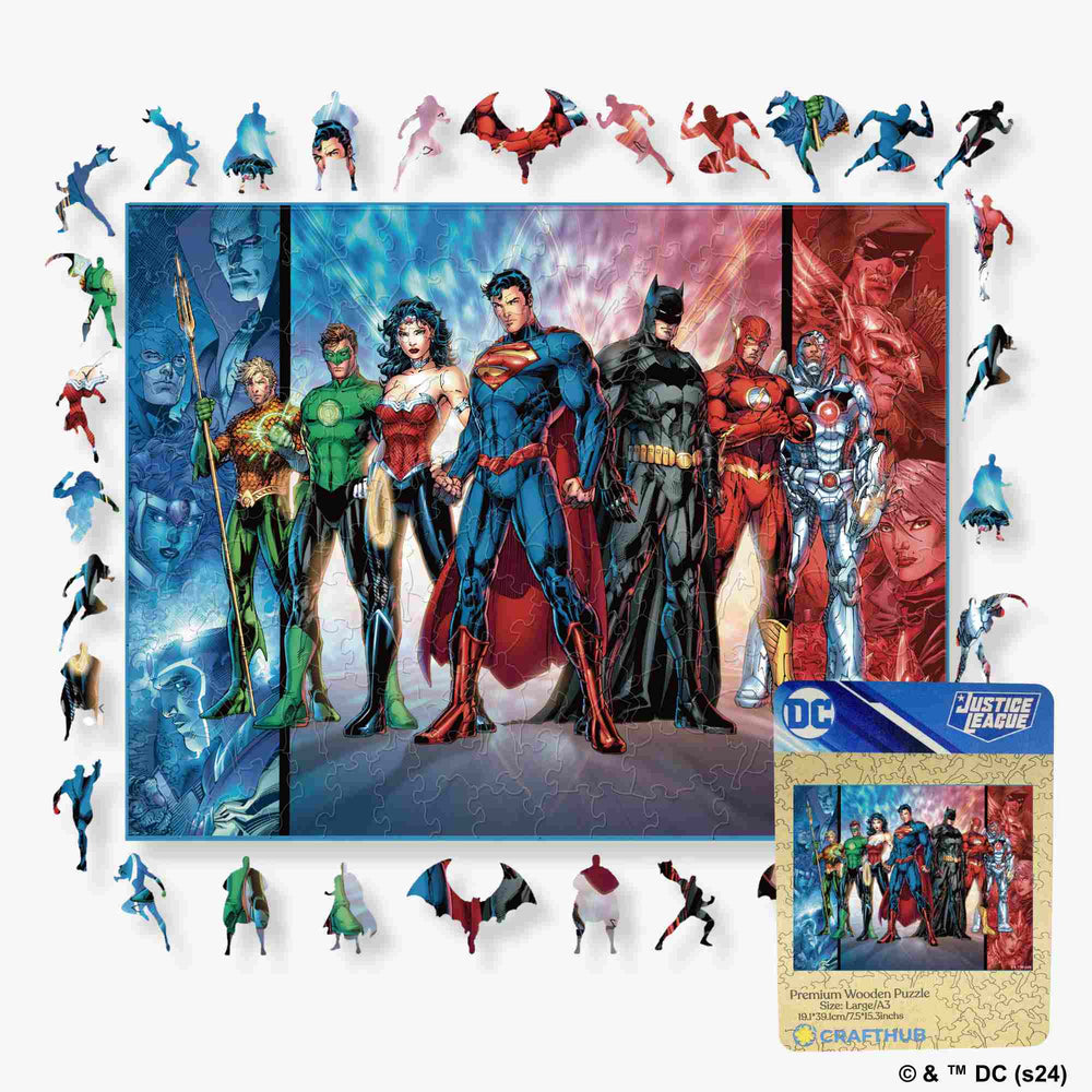 Justice League Hero Team-Up Wooden Jigsaw Puzzle (Online Order Only)