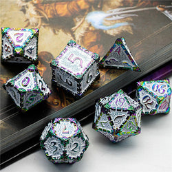 White Rainbow Metal Dice（Dagger of Venom）7-Dice Udixi RPG (Online Only)