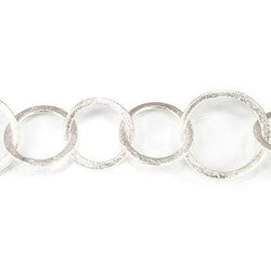 18mm and 22mm Silver plated Brushed Round Link Chain by the foot (ONLINE ORDER ONLY)