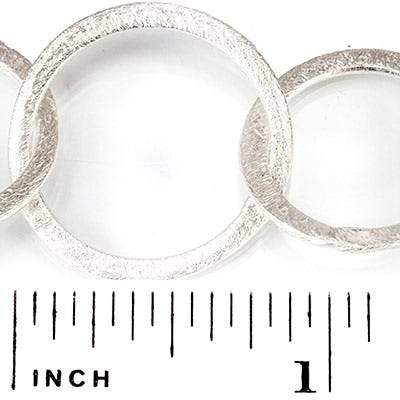 18mm and 22mm Silver plated Brushed Round Link Chain by the foot (ONLINE ORDER ONLY)