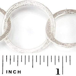 18mm and 22mm Silver plated Brushed Round Link Chain by the foot (ONLINE ORDER ONLY)