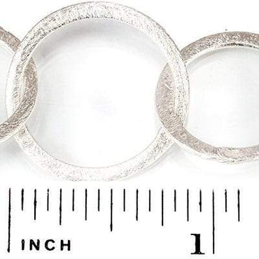 18mm and 22mm Silver plated Brushed Round Link Chain by the foot (ONLINE ORDER ONLY)