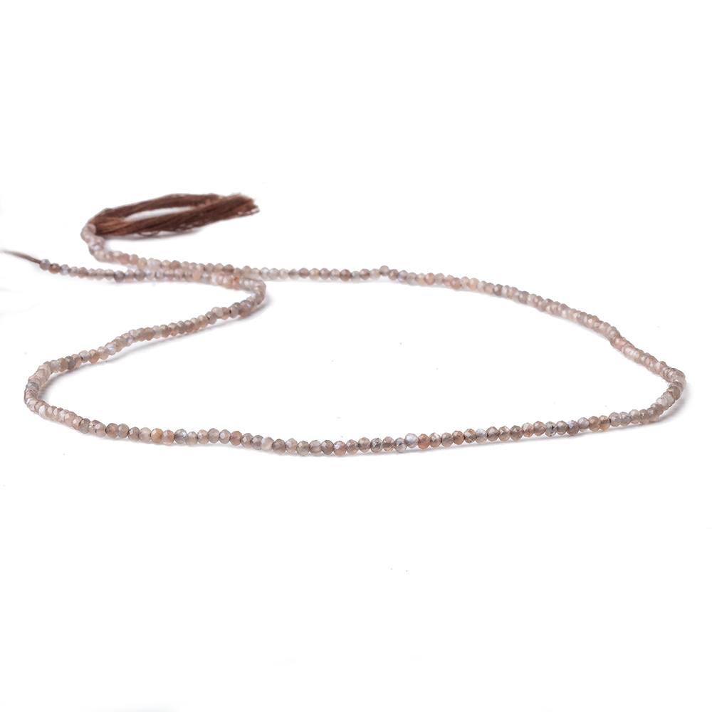 1.8mm Grey and Brown Moonstone Micro Faceted rondelle beads 13 inch 225 pieces AAA (ONLINE ORDER ONLY)