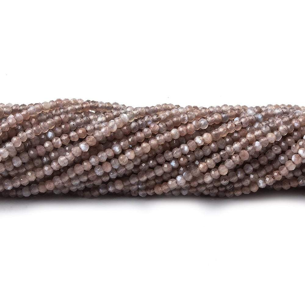 1.8mm Grey and Brown Moonstone Micro Faceted rondelle beads 13 inch 225 pieces AAA (ONLINE ORDER ONLY)