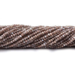 1.8mm Grey and Brown Moonstone Micro Faceted rondelle beads 13 inch 225 pieces AAA (ONLINE ORDER ONLY)
