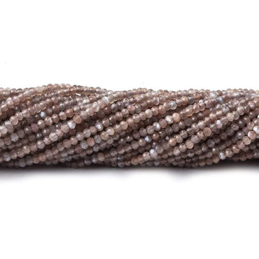 1.8mm Grey and Brown Moonstone Micro Faceted rondelle beads 13 inch 225 pieces AAA (ONLINE ORDER ONLY)