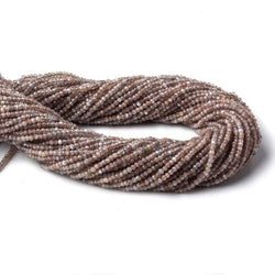 1.8mm Grey and Brown Moonstone Micro Faceted rondelle beads 13 inch 225 pieces AAA (ONLINE ORDER ONLY)
