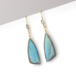 18mm Labradorite Marquise Ear Wire Set of 2 pieces (ONLINE ORDER ONLY)