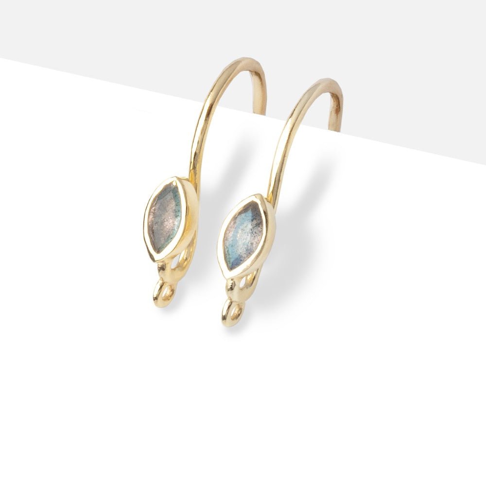 18mm Labradorite Marquise Ear Wire Set of 2 pieces (ONLINE ORDER ONLY)