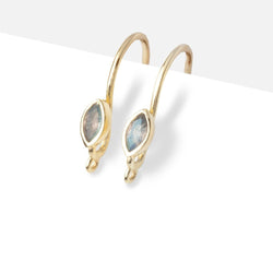 18mm Labradorite Marquise Ear Wire Set of 2 pieces (ONLINE ORDER ONLY)
