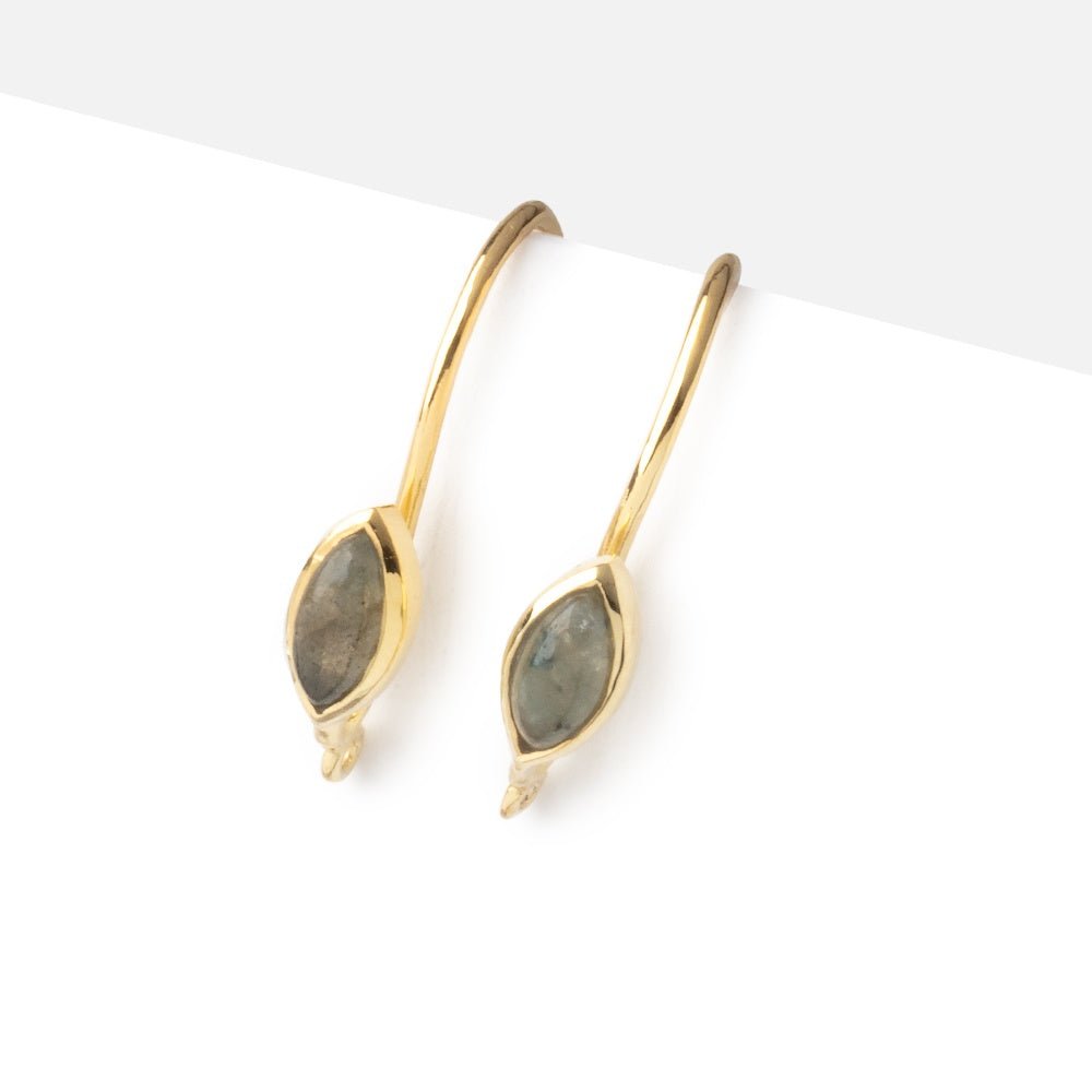 18mm Labradorite Plain Marquise Ear Wire Set of 2 pieces (ONLINE ORDER ONLY)