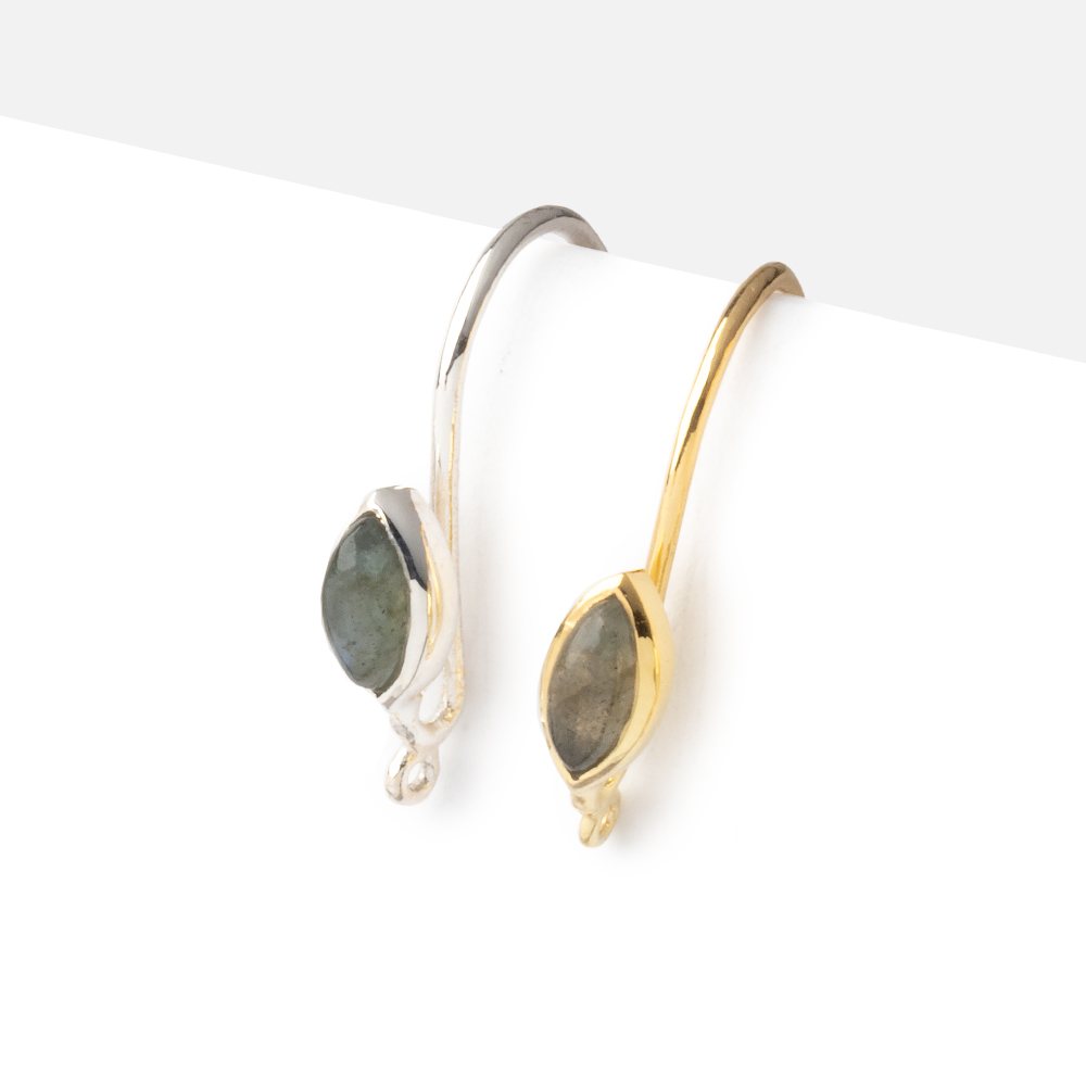 18mm Labradorite Plain Marquise Ear Wire Set of 2 pieces (ONLINE ORDER ONLY)