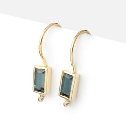 18mm London Blue Topaz Baguette Ear Wire Set of 2 pieces (ONLINE ORDER ONLY)