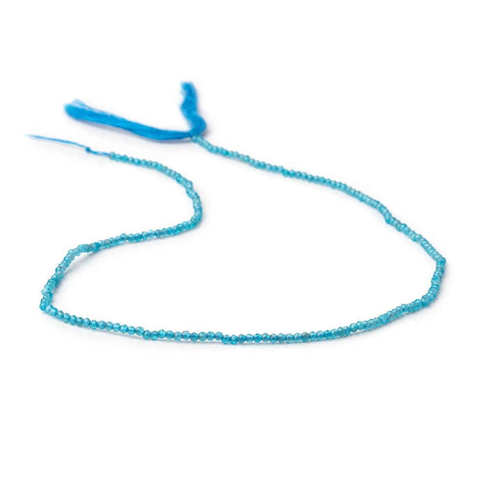 1.8mm Neon Blue Apatite Micro Faceted Round Beads 12.5 inch 200 pieces AA (ONLINE ORDER ONLY)