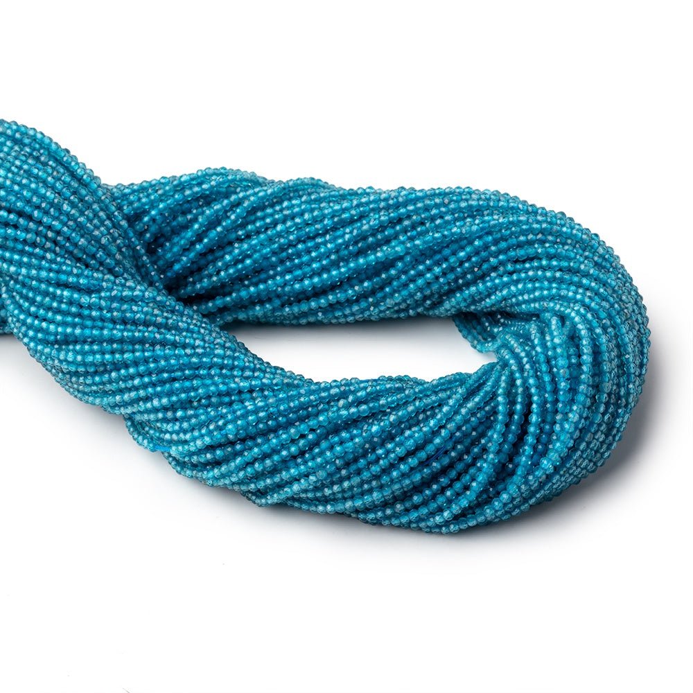 1.8mm Neon Blue Apatite Micro Faceted Round Beads 12.5 inch 200 pieces AA (ONLINE ORDER ONLY)