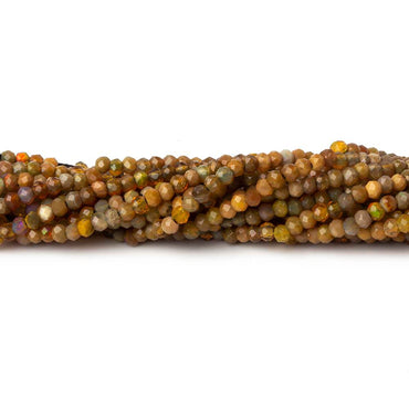 1.8mm Opaque Dark Golden Australian Opal micro faceted rondelle beads 12.5 inch 220 pieces AA (ONLINE ORDER ONLY)