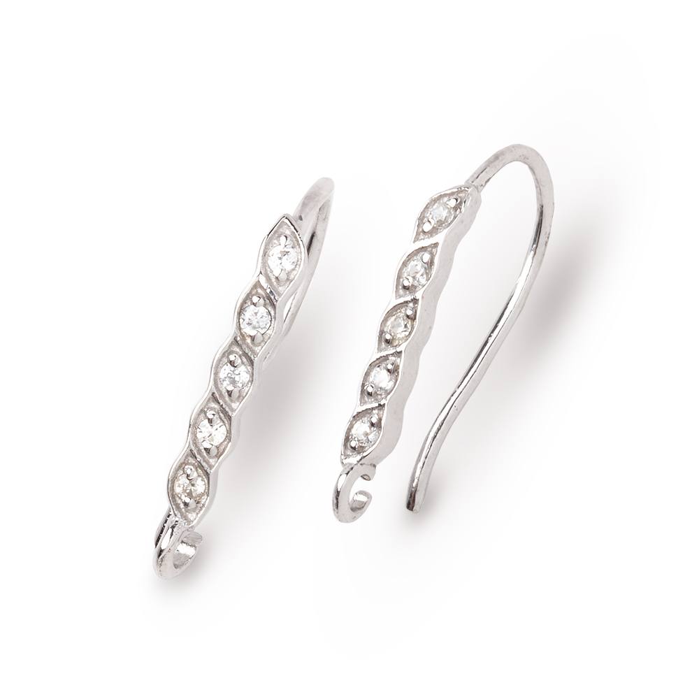 18mm Quintuple CZ Ear Wire Set of 2 pieces (ONLINE ORDER ONLY)