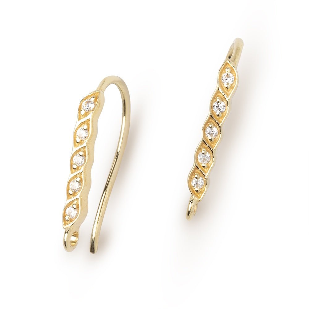18mm Quintuple CZ Ear Wire Set of 2 pieces (ONLINE ORDER ONLY)