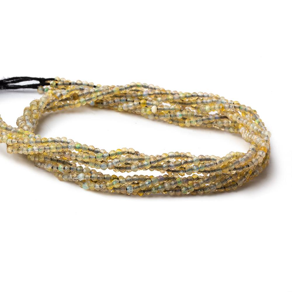 1.8mm Translucent Golden Brown Australian Opal micro faceted rondelle beads 12.5 inch 220 pieces AA (ONLINE ORDER ONLY)
