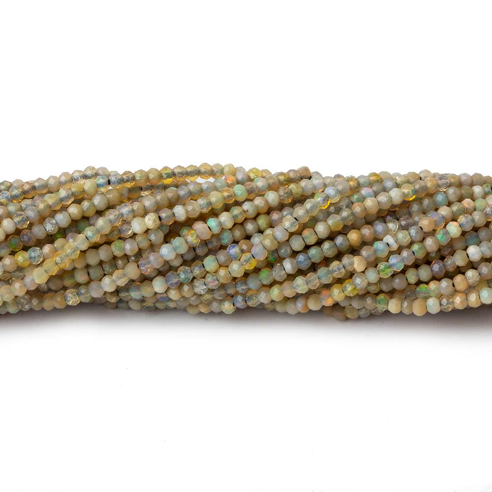 1.8mm Translucent Greenish Golden Australian Opal micro faceted rondelle beads 12.5 inch 220 pieces AA (ONLINE ORDER ONLY)