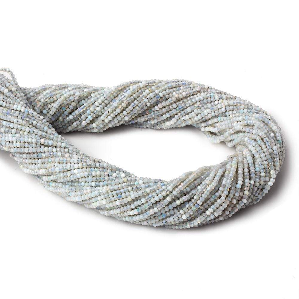 1.8mm Translucent Medium Grey Australian Opal micro faceted rondelle beads 12.5 inch 220 pieces AA (ONLINE ORDER ONLY)