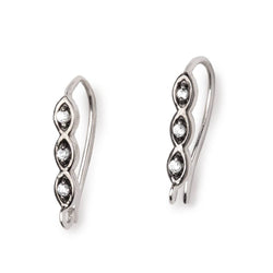 18mm Triple CZ Two Tone Ear Wire Set of 2 pieces (ONLINE ORDER ONLY)