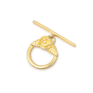 18mm Vermeil Round Toggle Rose Design 1 piece (ONLINE ORDER ONLY)