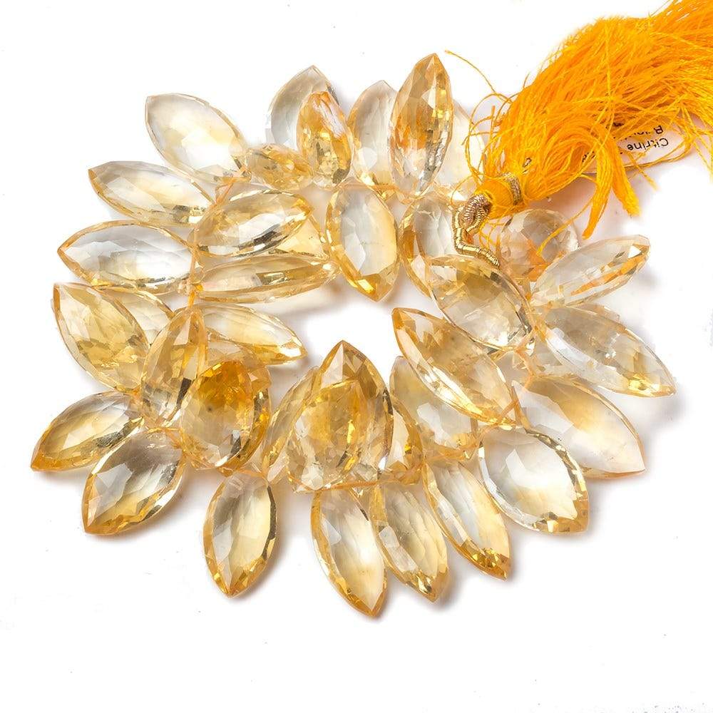 18x10-23x11mm Citrine Marquise Briolette Beads 7.5 inch 41 pieces (ONLINE ORDER ONLY)