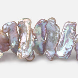 18x10-29x9mm Lilac Peacock Side Drilled Biwa Freshwater Pearls 15 inch 43 pcs AA (ONLINE ORDER ONLY)