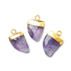 18x10mm 22kt Gold Leafed Amethyst Horn Pendant 1 piece (ONLINE ORDER ONLY)