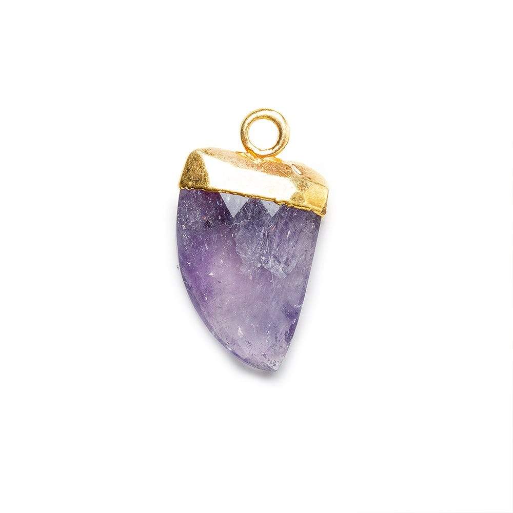 18x10mm 22kt Gold Leafed Amethyst Horn Pendant 1 piece (ONLINE ORDER ONLY)