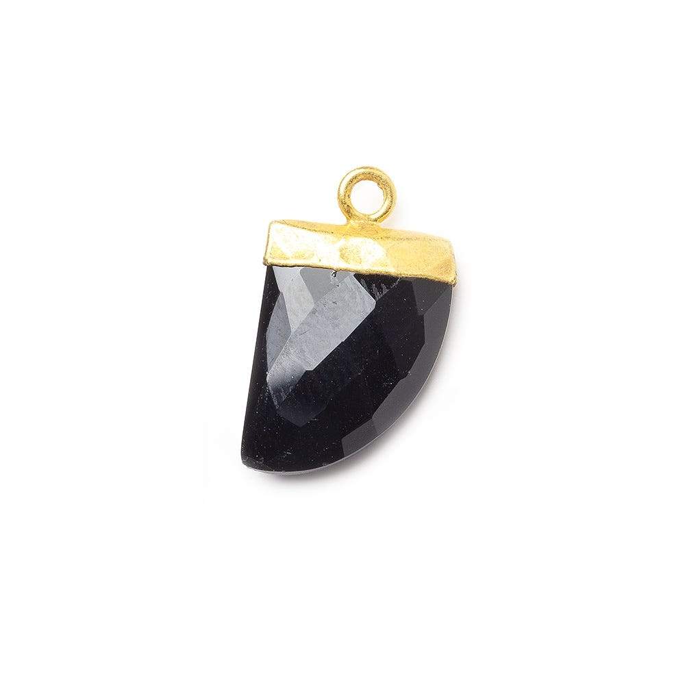18x10mm 24kt Gold Leafed Black Spinel Horn Pendant 1 piece (ONLINE ORDER ONLY)