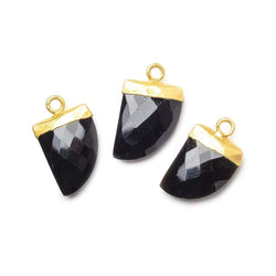 18x10mm 24kt Gold Leafed Black Spinel Horn Pendant 1 piece (ONLINE ORDER ONLY)