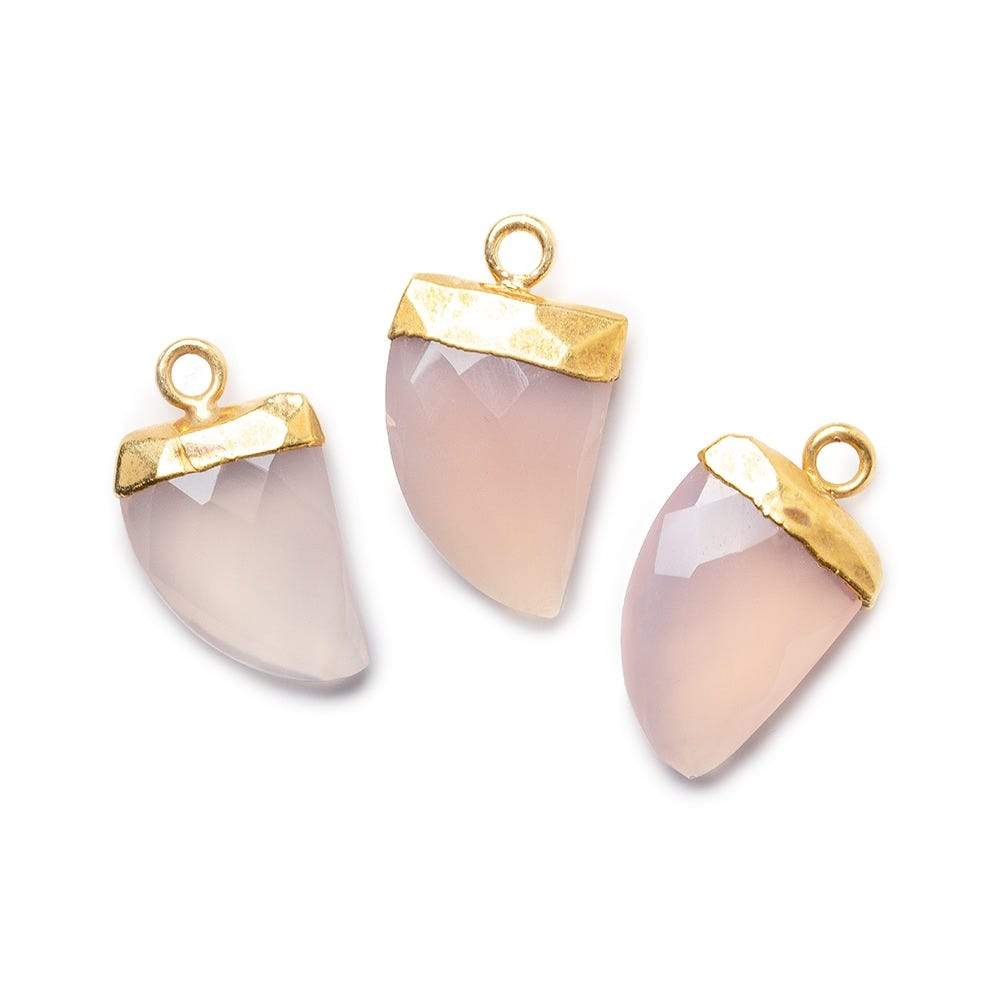 18x10mm  Gold Leafed Rose Chalcedony Horn Pendant 1 piece (ONLINE ORDER ONLY)