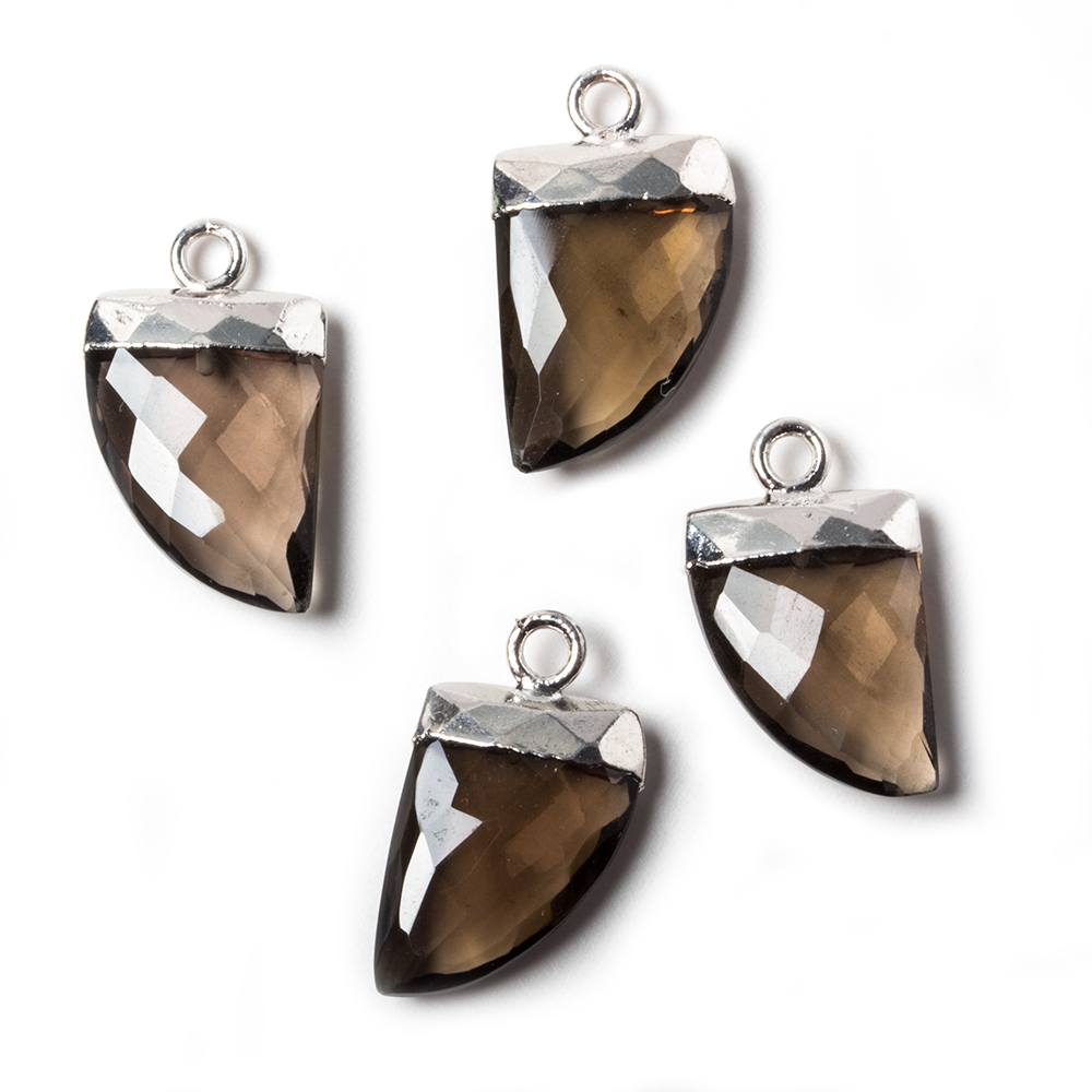 18x10mm Silver Leafed Smoky Quartz Horn Pendant 1 piece (ONLINE ORDER ONLY)