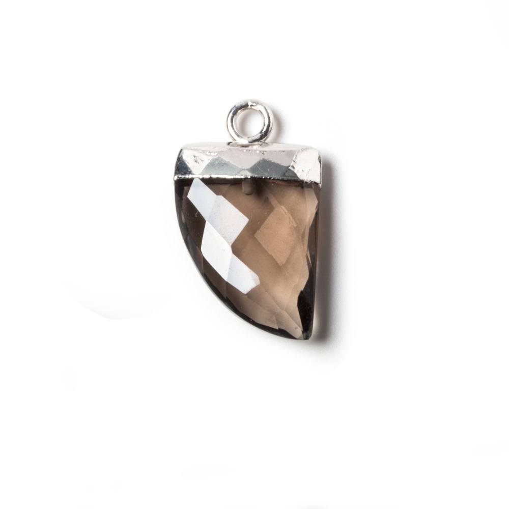 18x10mm Silver Leafed Smoky Quartz Horn Pendant 1 piece (ONLINE ORDER ONLY)