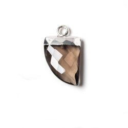 18x10mm Silver Leafed Smoky Quartz Horn Pendant 1 piece (ONLINE ORDER ONLY)