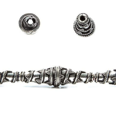 18x10mm Sterling Silver Plated Copper Cone Bali Design *DISCONTINUED* (ONLINE ORDER ONLY)