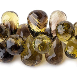 18x11-25x17mm Bi-Colored Quartz Faceted Tear Drop Beads 8 inch 45 pieces AAA (ONLINE ORDER ONLY)