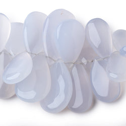 18x11-30x18mm Turkish Blue Chalcedony Plain Pear Beads 7 inch 40 pieces (ONLINE ORDER ONLY)