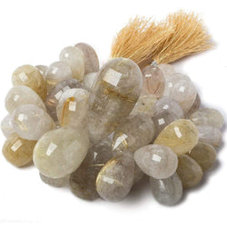 18x11-43x22mm Rutilated Milky Quartz Tear Drop Beads 8.5 inch 44 pieces (ONLINE ORDER ONLY)