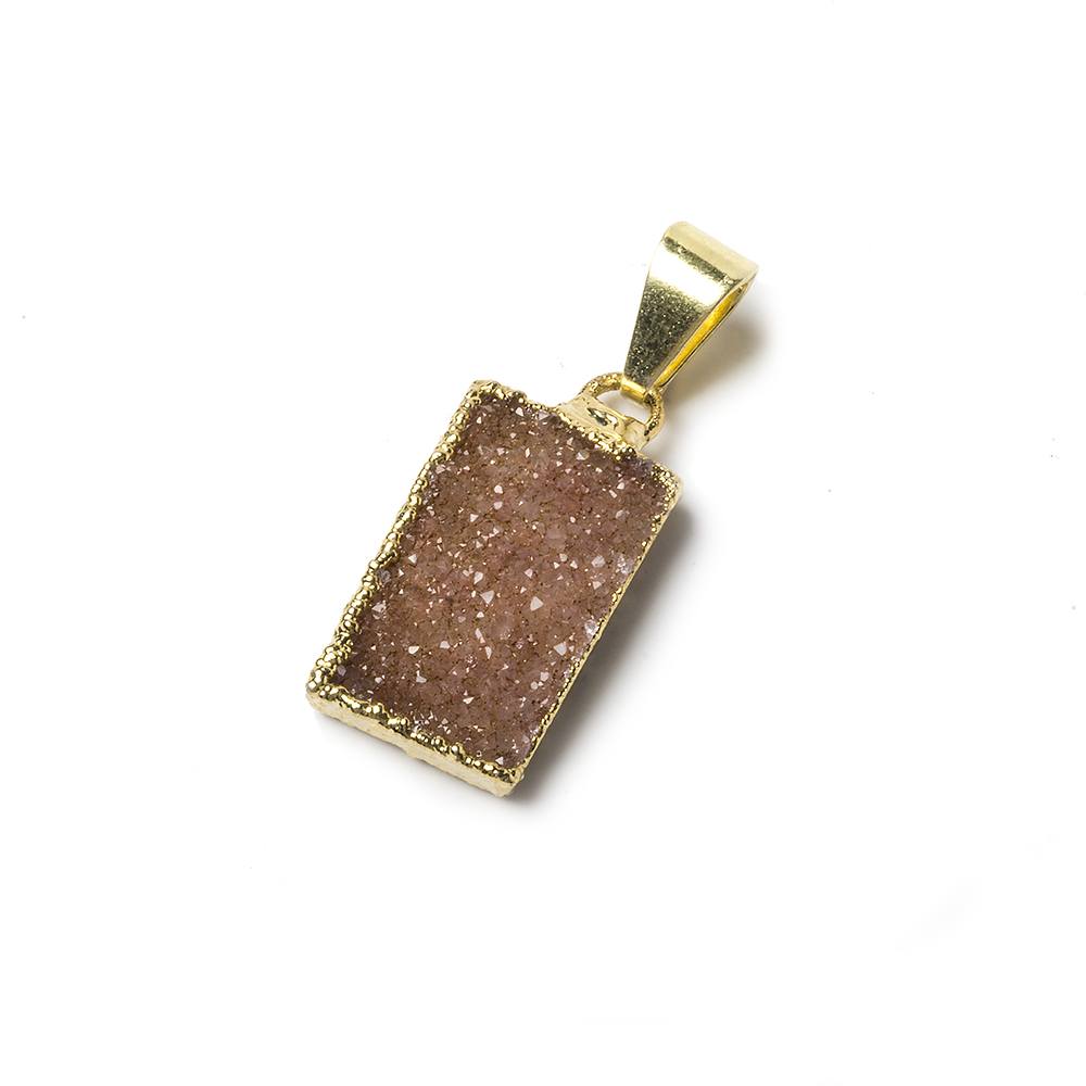 18x11x4mm Gold Leafed Drusy Rectangle Focal Bead with Bail (ONLINE ORDER ONLY)